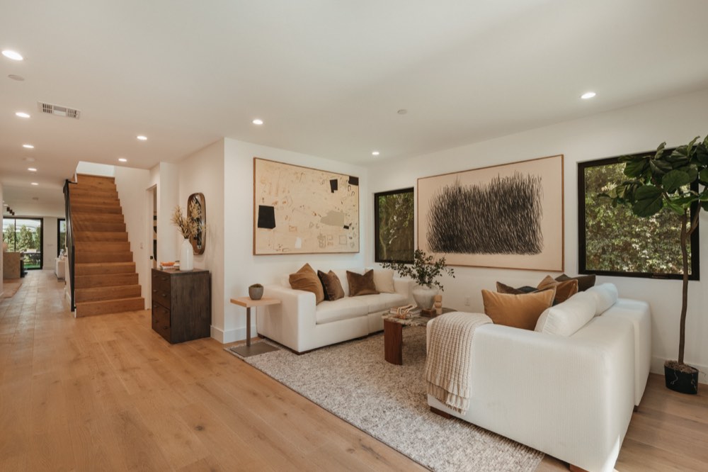 The Berryman Residence — living room and staircase