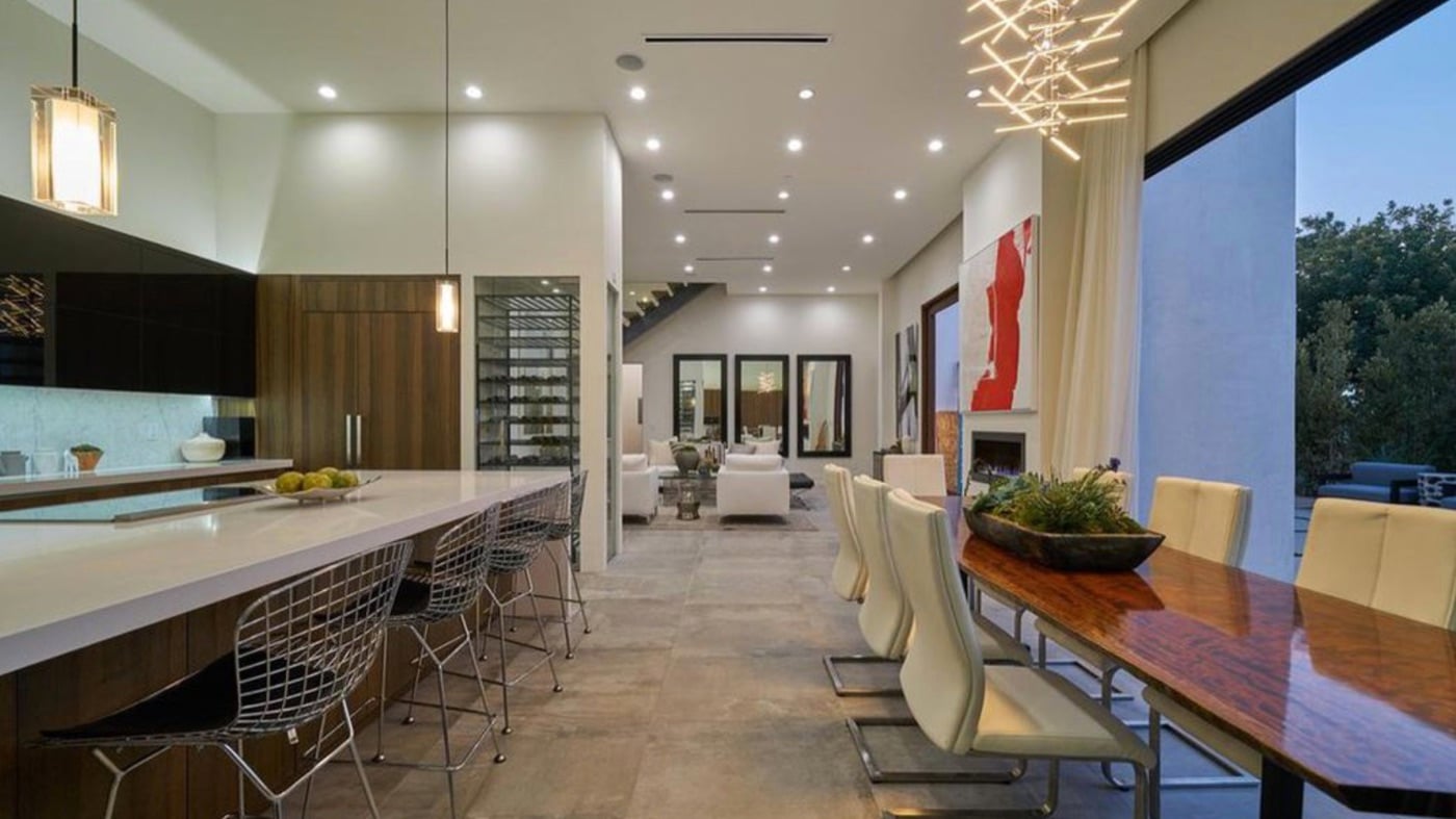 Open-plan kitchen and dining room in a completed TDG home