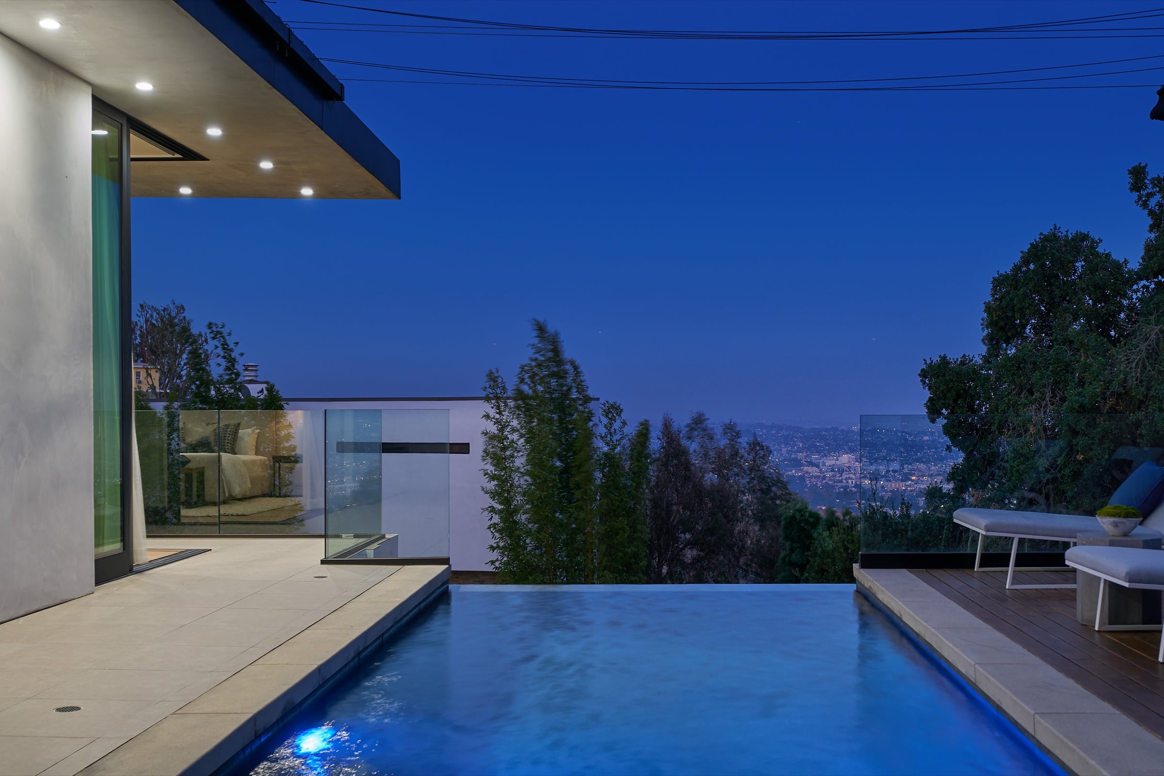 A completed Thornton Development Group residence in the Hollywood Hills