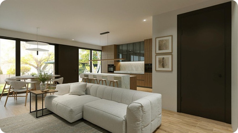 &ldquo;The SAMO IX&rdquo; — kitchen and living room